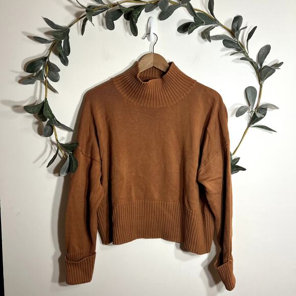 525 Burnt Orange Mock Neck Sweater - Picture 1 of 5